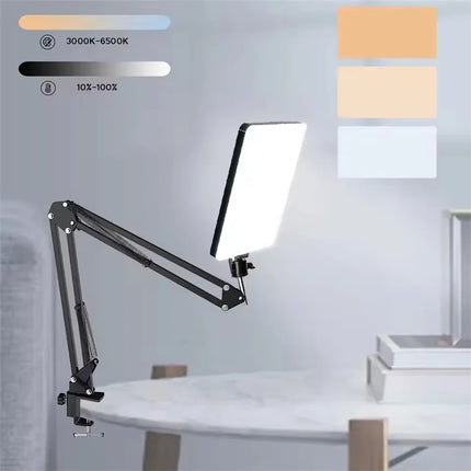 BSLIUFANG LED Photography Light Selfie Lights Conference Lighting Lamp With Scissor Arm Stand For Zoom YouTube Live Streaming