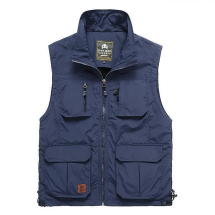 2026 Printing Logo Men's Thin Casual Vest Lightweight Breathable Outdoor Fishing Photography Multi-Pocket Comfortable Vest Top