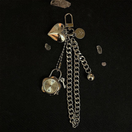 Original Hollow Heart Pocket Watch Chain Keychain Design Steampunk Clock Vintage Necklace Pendant Jewelry Watch Men Women Gift