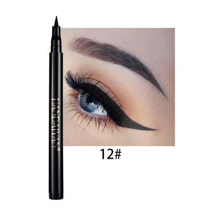 12 color rainbow DIY colored eyeliner is not easy to smudge matte eyeliner pen