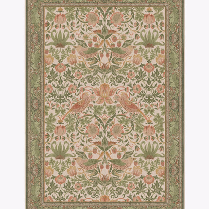 William Morris Strawberry Thief Stone Gold Rug Classic Design Textured Living Room Rug Art Home Decor Rug Strawberry Thief Rug