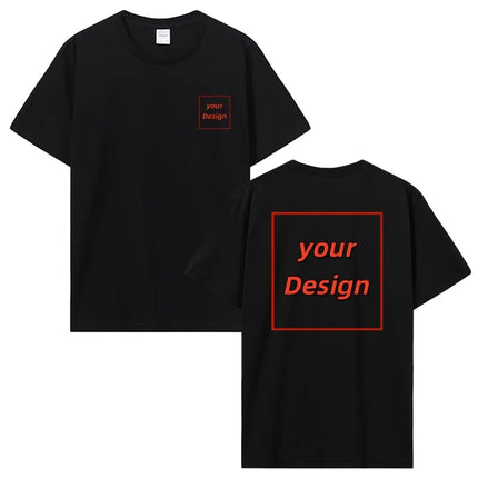Customized printed T-shirt for men's and women's personalized top T-shirt DIY your favorite photo or logo cotton T-shirt
