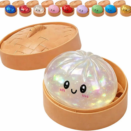 2027Glitter Dumpling Glitter Dumpling Squishy with Box Dumplings Sensory Squeeze Toy for Stress Relief