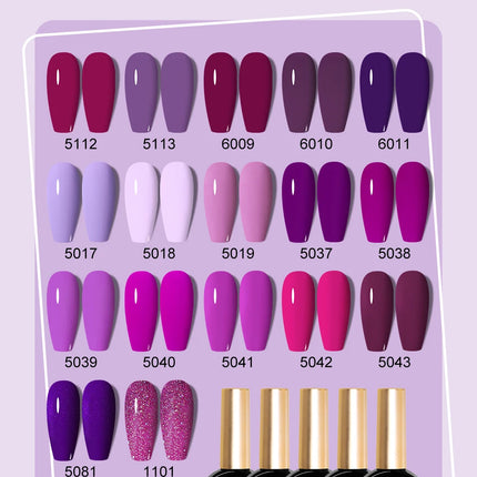 RG 15ml 17 Colors Purple Series Nail Gel Polish Semi-permanent Rich Violet Nail Polish Purple Glitter Gel Varnish For Manicure