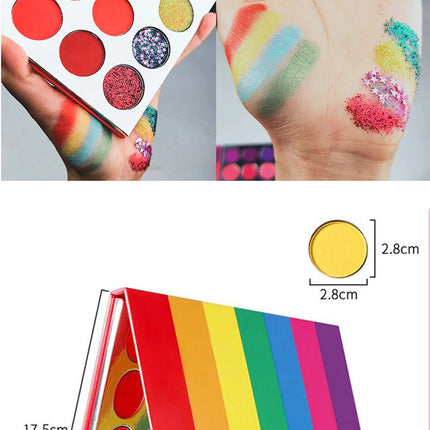 35 Color Rainbow Eyeshadow Palette - Vibrant Matte Shimmer & Glitter Makeup Set for Artistic, Festival, Party Creative Eye Looks