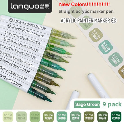 LANGUO 207/9 Colors Direct Liquid Acrylic Marker Soft Brush Paint Pen For Manga Graffiti Crafts Art School Supplies Stationery