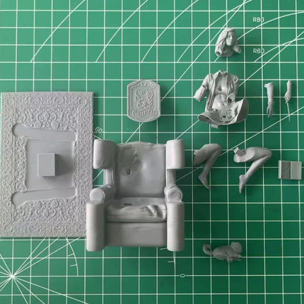 1/24 Scale DieCast Resin Figure Model Kit Wizardess on The Sofa Hobby Miniature Toys Unassembled Unpainted DIY Diorama