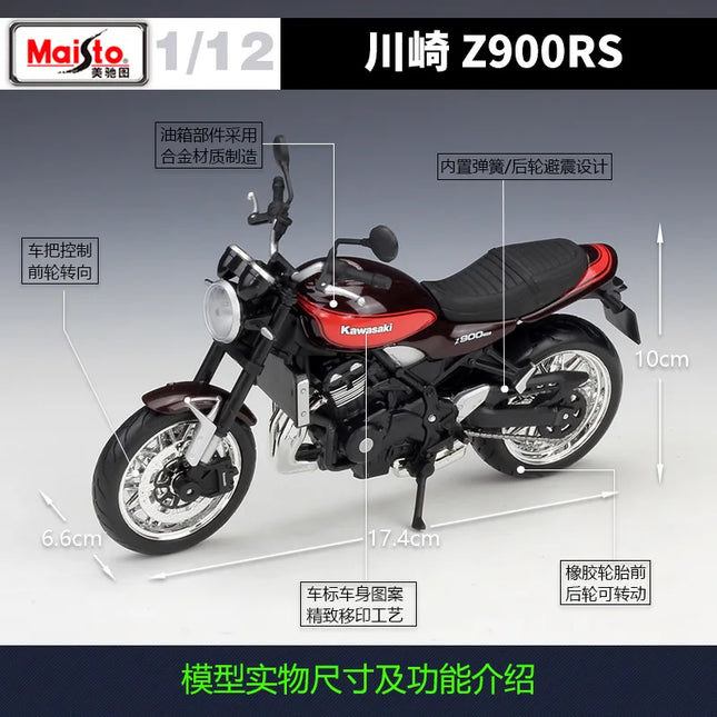 Maisto 1:12 Kawasaki Z900RS Cafe Die Cast Vehicles Collectible Hobbies Motorcycle Model Toys