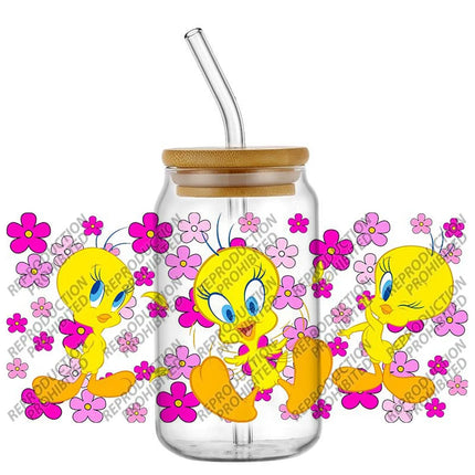 New Product Little Yellow Duck Waterproof DIY Decals 3D Transfers Stickers 16oz UV DTF for Glasses cup Wraps