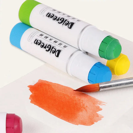 Profession Solid Gouache Stick Basic/Macaron Pastels Crayons Painting Kids Drawing Art Supplies Non-Toxic Wax Crayon DELGREEN
