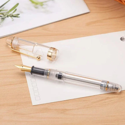 Asvine V126 Fountain Pen Vacuum Acrylic Filling EF/F/M Nib Beautiful Transparent/ Brown Matte White Writing Gift Set Stationery