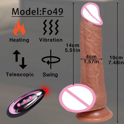 Realistic Dildo Vagina G-Spot Stimulator Anal Plug Fully Automatic Silicone Vibrating Penis Masturbator Sex Toys for Women Men