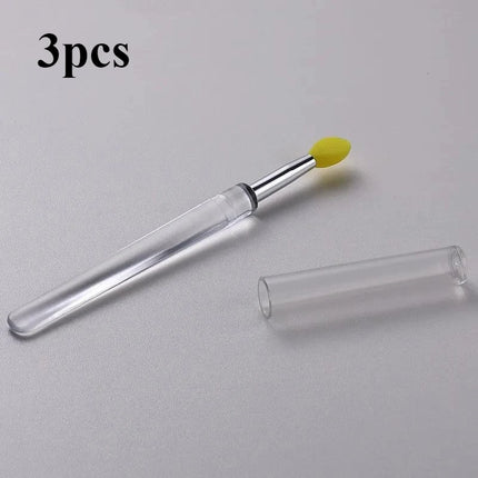 1/3/10pcs Portable Silicone Lip Brush with Cover Soft Multifunction Lip Balm Applicator Lipstick Lipgloss Makeup Brush Reusable