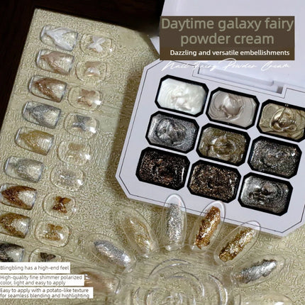 9-grid Solid Metal Fairy Cream Coffee Color UV Gel DIY Nail Art Retro Nail Polish