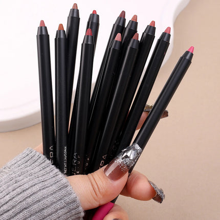 Long Lasting Lip Liner Colorful Matte Lip Liner Pencil Contour Tint Lipstick Tattoo Non-stick Cup Moisturizing Makeup Cosmetic