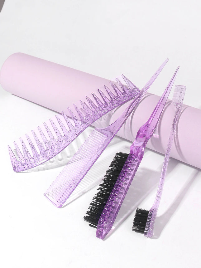 4pcs/1pcs crystal double-sided edge control hair comb hairstyle hair brush accessories new brush comb Special for real hair wigs