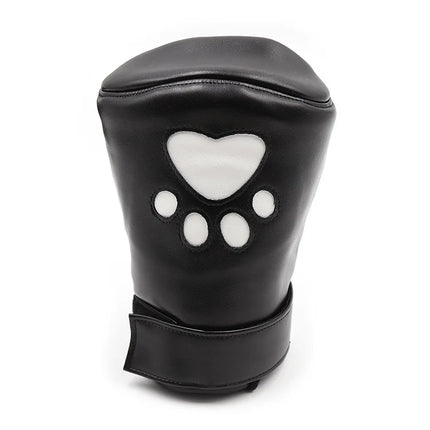 Leather Puppy Play Dog Glove Dog Paw Print Padded Fist Mitt Fetish BDSM Bondage Slave Roleplay Glove with Dog Tail Plug Sex Toys