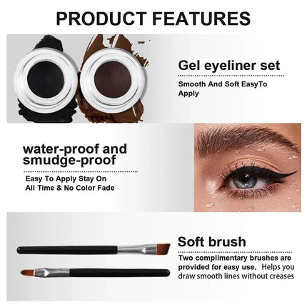 [TE1] 2Pcs Eyebrow Enhancers Makeup Waterproof 3D Natural Eye Brow Pomade Eyebrow Gel Caramel Brown Professional Makeup