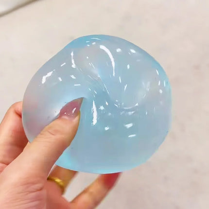 Maltose Squishy Toy Stress Ball Cute Mochi Anti Stress Fidget Toy Soft Simulated Bule Transparent Ball Quick-rebound Squeeze Toy