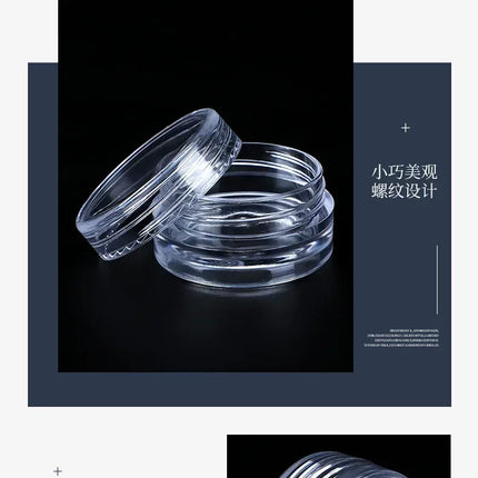 100/200/300pcs 2g/5g Cosmetic Jar Pots Makeup Lip Balm Container Transparent Empty Plastic Sample Bottles Eyeshadow Cream
