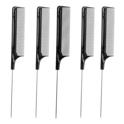 Professional Hair Tail Combs Stainless Steel Salon Cut Styling Comb Spiked Hair Care Styling Tools Barber Accessories Fine Teeth