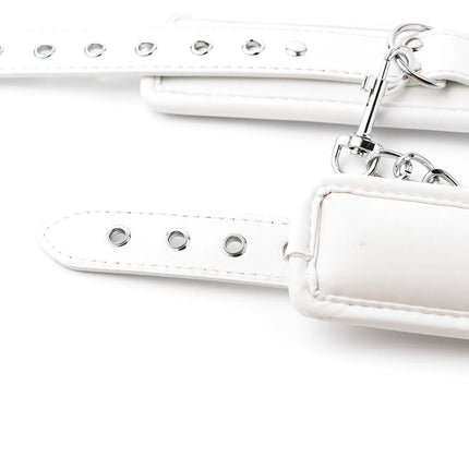 Bdsm Bondage Sex Toys of Leather Adjustable Handcuffs Ankle Cuffs with Metal Link for Men Women Restraints Exotic Accessories