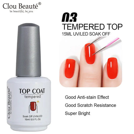 Clou Beaute 15ml HEMA TPO FREE Color Gel Nail Polish Nude Pink Red Green Collection Nail Gel Polish Glitter Soak Off UV LED Gel