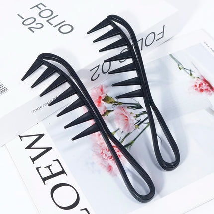 2pcs large salon grade wide toothed plastic comb, suitable for both dry and wet styling shampoo comb,Special for real hair wigs