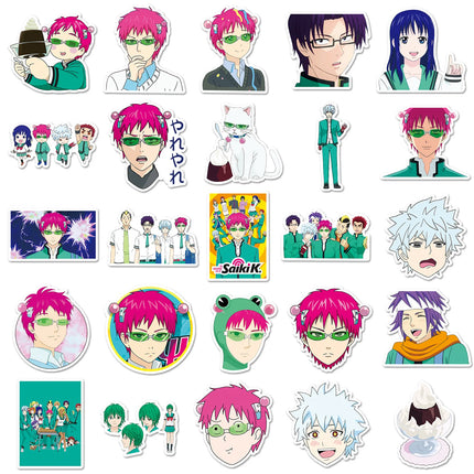 10/30/50PCS Saiki Kusuo Stickers Cartoon Graffiti Puperpowers Animation Decals Luggage Laptop Phone Guitar Skateboard Decoration