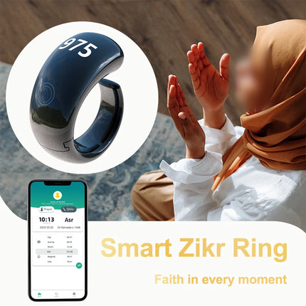 Tasbih For Zikr Smart Ring Clock Adjustable Waterproof Prayer Reminder Smart Tasbih Tally Counter Ring Digital Counter