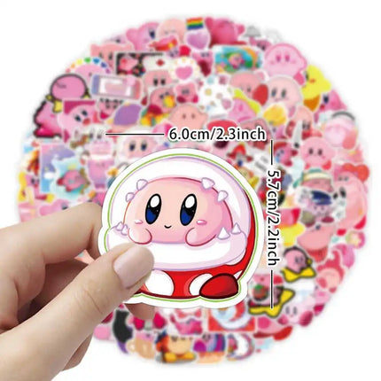 100pcs Cartoon Game Kirby Stickers Kawaii Anime Decal Graffiti Notebook Scrapbooking Fridge Laptop Phone Case Cute Kids Toy Gift