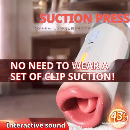 Deep Throat Realistic Oral Vagina Blowjob Heating Vibrating Sex Machine Automatic Masturbation Cup Male Masturbator 18+ Sex Toys