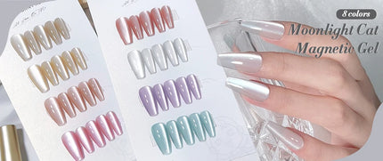 BORN PRETTY Cat Magnetic Moonlight Gel Nail Polish Set 10ml Sparking White Silver Water-light Soak Off UV Gel Nail Art Manicure