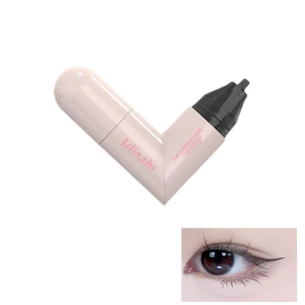 DIY Rotate Eyeliner Stamp Integrated Black Brown Dual-Tip Eyeliner Wing Stencil Waterproof Smudge-Proof Long Lasting Liquid Pen
