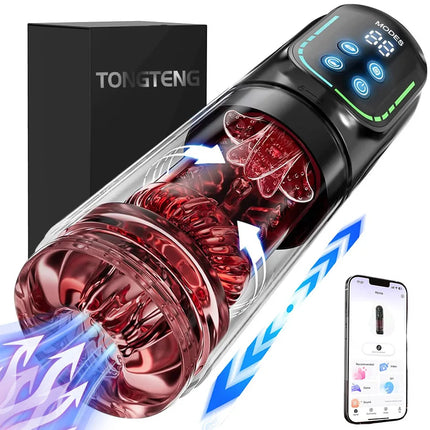 Telescopic Rotation Masturbator Cup Vagina Masturbation Blowjob Adults Sex Toys for Men Male Piston Automatic Mastubator