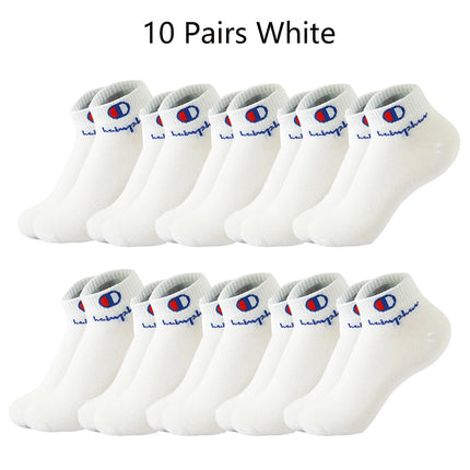 5/10/20 Pairs Men Ankle Socks Cotton Brand Classic Fashion Black White Socks Breathable Mesh Athletic Sports Socks for Summer