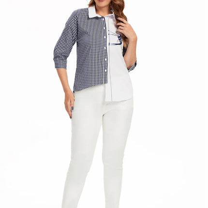 Women Plus Size Woven Spring And Autumn Fashionable Shirt