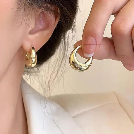 925 Sterling Silver Vintage Round Earrings For Women Trendy Metal Hoop Earring Jewelry Prevent Allergy Party Accessories Gifts