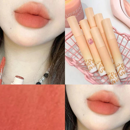 [HB]Cappuvini Pumpkin Apricot Lip Mud Velvet Lip Cream Matte Texture Lipstick Overlay Base Color Rose Orange Lip Gloss Tint