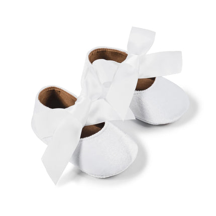 Newborn Baby Girls Dress Shoes Bowknot Ribbon Princess Infant Toddler Rubber Non-slip Flat First Walkers Crib Shoes Mary Jane