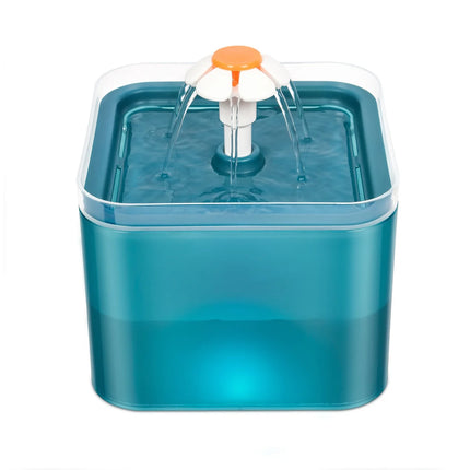 2L Automatic Cat Water Fountain with LED Nightlight, USB Powered Quiet Pump with Filter for Cats and Small Dogs