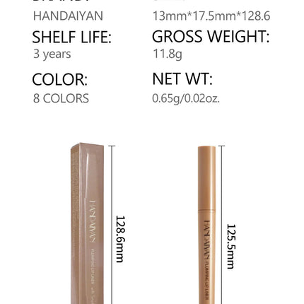 HANDAIYAN Double-Head Waterproof Lip Liner Pen Coffee Brown Outlines Lip Shape Full Lip Contour with Silicone Brush