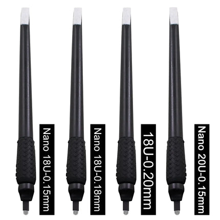New 5/10/50PCS  Sterilized Permanent Makeup Eyebrow Tattoo Tools 0.15/0.18mm Disposable Microblading Pen with U Blades