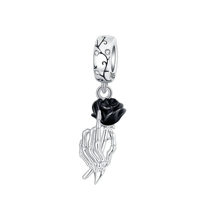925 Silver Flowers Bouquet Rose Sunflower Blossom Petal Charms Beads Pendant Bracelet Necklace DIY Valentine's Day Gift Jewelry
