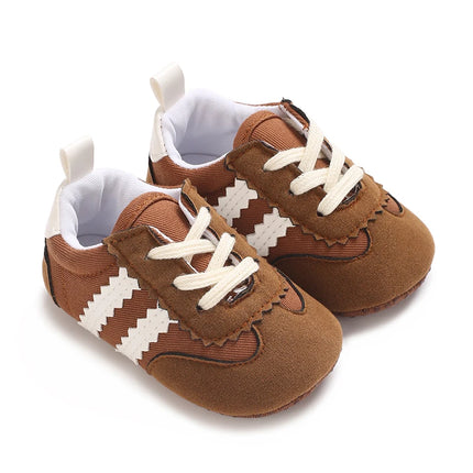 Fashion color blocking casual shoes Baby First Walkers 0-18M newborn children's canvas sports shoes soft soled baby shoes
