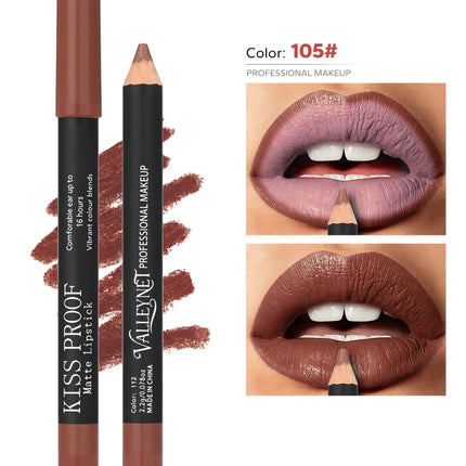 Thanksgiving/Christmas women's cosmetics gifts: 12 color matte velvet lipliner, natural&waterproof&easy to color lipstick pen.