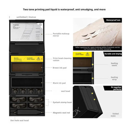WUYITONGXUE BLACK BOX Magnetic Eyeliner Stamp Kit 3s Lower Lash Stencil Waterproof Long-Lasting Beginner-Friendly Makeup Tool