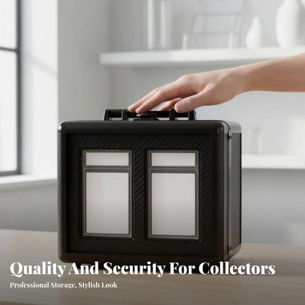 PSA Card Display Box Portable with Handle Graded Card Storage Box PSA Slab Case Dustproof Shockproof for Travel