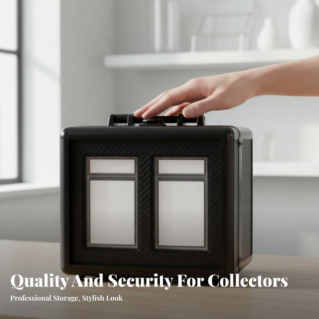 PSA Card Display Box Portable with Handle Graded Card Storage Box PSA Slab Case Dustproof Shockproof for Travel