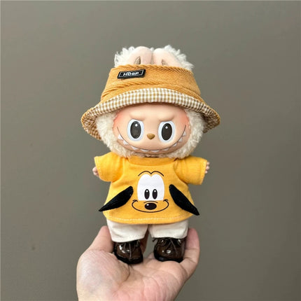 For Labubu Doll 15 17cm Outfit Clothing Cartoon Disney Mickey Minnie Mouse Zootopia Judy and Nick Stitch Goofy Cosplay Clothes ﻿